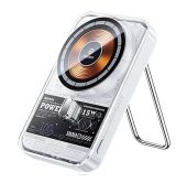 Remax Magnetic Metal MP-1 MagSafe Vezeték Nélküli Gyorstöltő Powerbank 10000mAh - Fehér