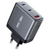 Remax U2 Utazó Gyorstöltő USB-A+USB-C GaN Adapter - 100W