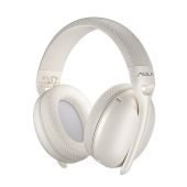 AULA S6 Tri-Mode Vezeték Nélküli Gamer Headset - Bézs, mikrofonos, gamer