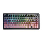 AULA F75 Vezeték Nélküli Mechanikus Gamer Billentyűzet - Fekete-Bordó - Billentyűzetek
