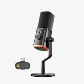 MAONO PD100W Vezeték Nélküli Streamer Mikrofon RGB - Fekete