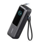 Anker Power Bank (25K, 165W, beépített és visszahúzható USB-C kábellel), fekete