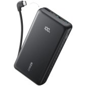 Anker Zolo Power Bank (10000mAh, 22.5W, beépített USB-C kábel) Fekete - Powerbank