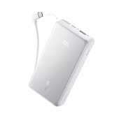 Anker Zolo Power Bank (20000mAh, 22.5W, beépített USB-C kábellel) Fehér