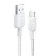Anker 322 USB-A to USB-C adat- és töltőkábel, 0.9m, fonott, fehér