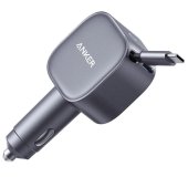 Anker Nano 75W autós töltő, beépített, feltekerhető USB-C kábellel