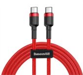 Baseus Cafule USB-C to USB-C 60W gyorstöltő adatkábel, 1m, piros