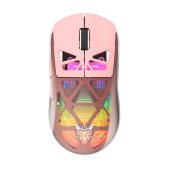 Onikuma CW930 Tri-Mode Vezeték Nélküli Gamer Egér - Pink, vezetékes, világítós, gamer