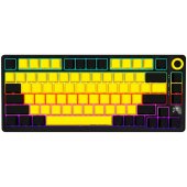 LORGAR KBP7075W Vezeték Nélküli Mechanikus Gamer Billentyűzet - Fekete/Sárga (Angol Kiosztás), USB, gamer, világítós, mechanikus, vezetékes, RGB