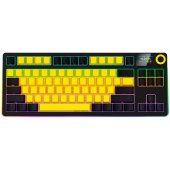 LORGAR KBP70 TKL vezeték nélküli billentyűzet, RGB világítás, angol kiosztás,fekete-sárga, USB, világítós, mechanikus, vezetékes, RGB