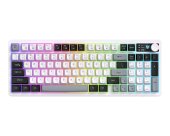 Onikuma MT902 Tri-Mode Vezeték Nélküli Gamer Billentyűzet - Fehér, USB, gamer, világítós, vezetékes, RGB