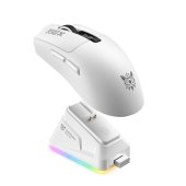 ONIKUMA DM10 Tri-Mode gamer egér + mágneses RGB töltődokkoló - Fehér, vezeték nélküli, wireless, gamer, optikai