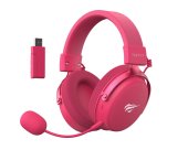 Havit H2015 Pro Five-Mode Vezeték Nélküli Gamer Headset - Magenta, mikrofonos, gamer